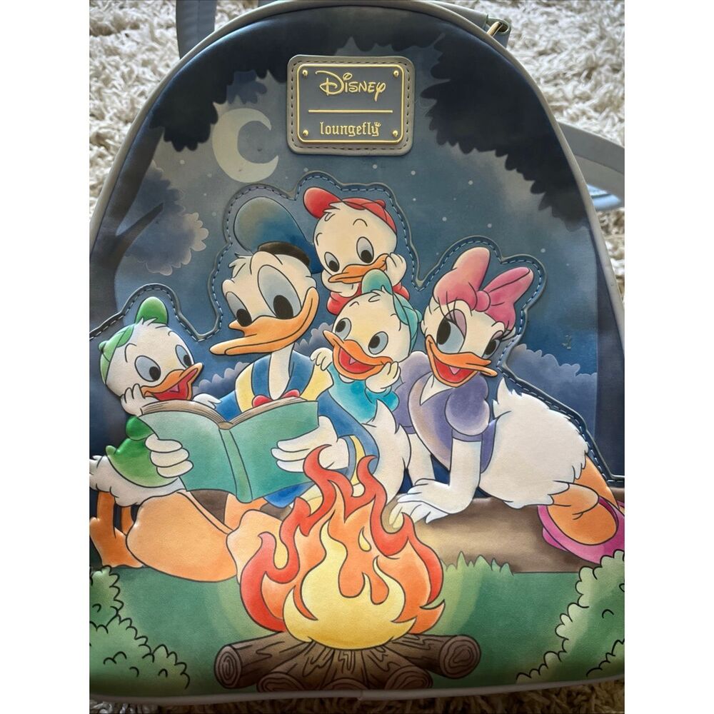 Loungefly Disney Donald Duck Group Campfire Mini Backpack - Picture 2 of 15